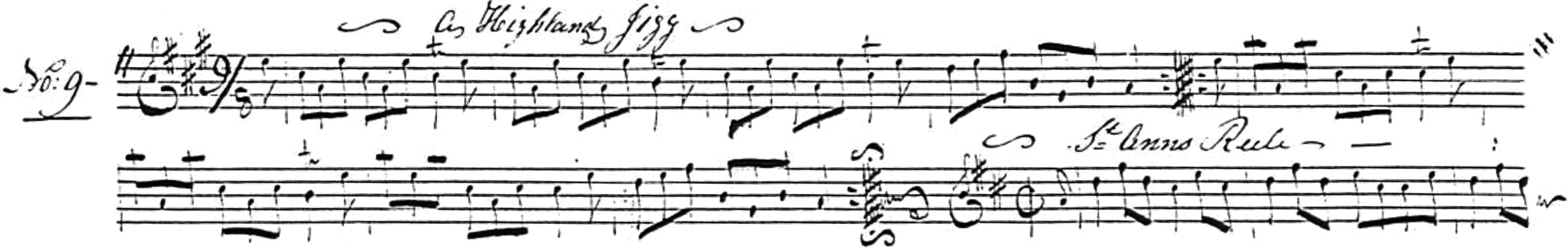 Manuscript excerpt: A Highland Jigg No. 9